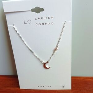 LC LAUREN CONRAD SIMPLE MOON AND STAR 16" NECKLACE